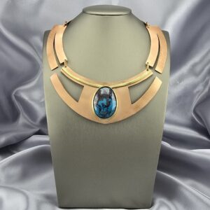 Collar de Cobre y Bronce con Ópalo Azul
