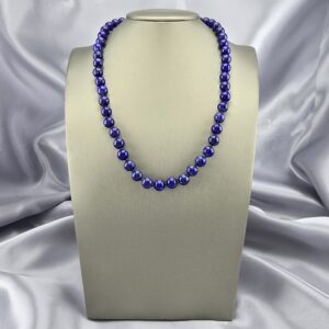 Collar de Bolitas de Lapislázuli con Broche de Timón