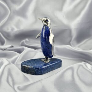 Figura Decorativa Pingüino – Plata 950 y Lapislázuli