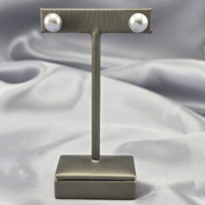 Aros de Perla Gris y Plata Rodinada