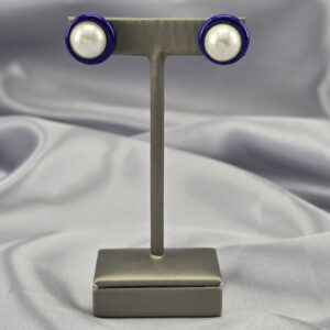 Aros Elegancia – Oro 18K, Lapislázuli y Perla