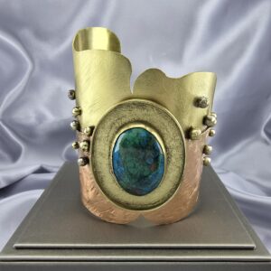 Esclava de Cobre y Bronce con Crisocola