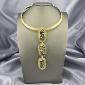 Collar 3 Cuerpos en Bronce y Pirita
