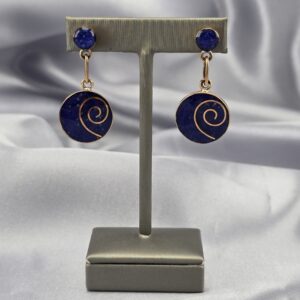 Aros Mosaico Espiral Cobre y Lapislazuli