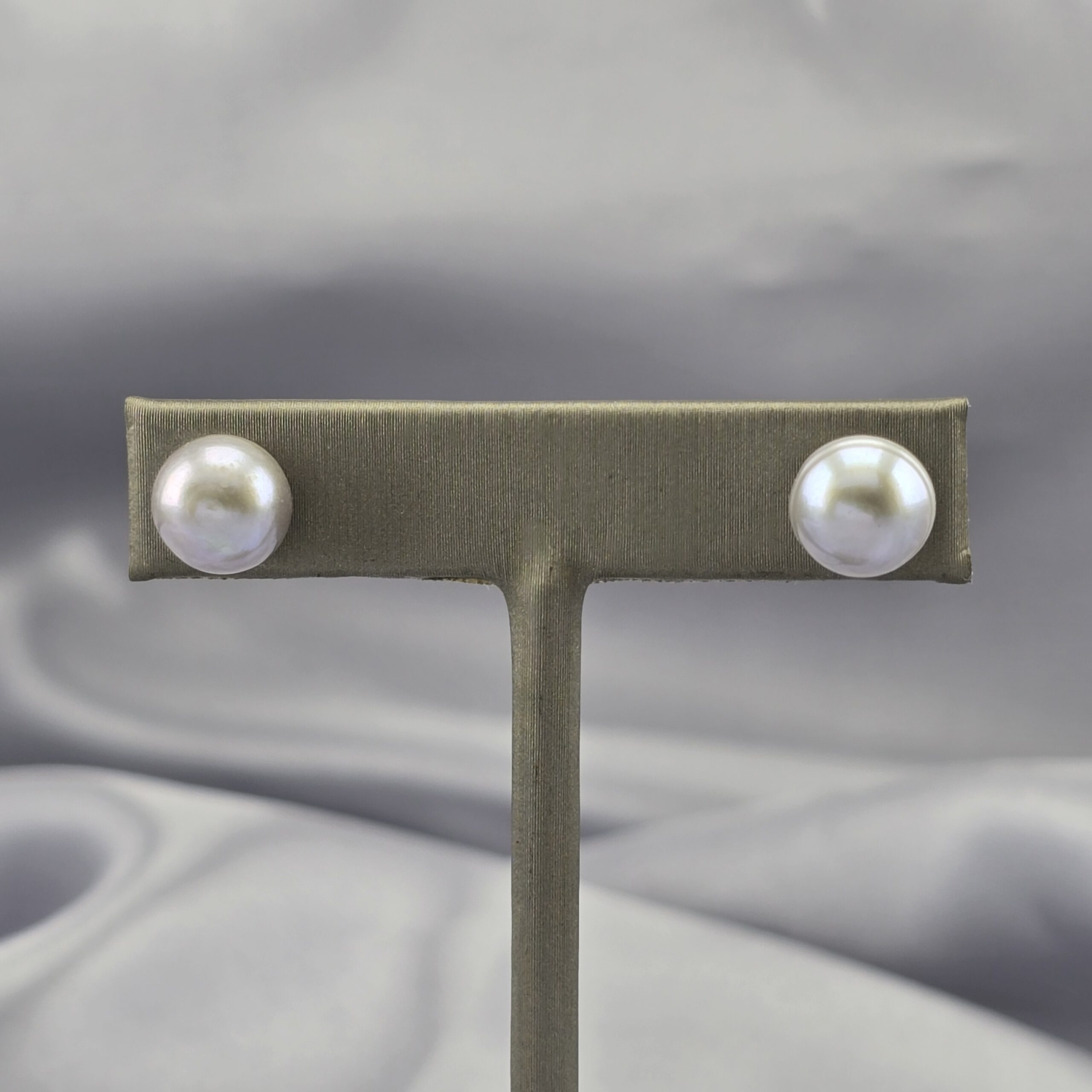 Aros de Perla Gris y Plata Rodinada - Imagen 3