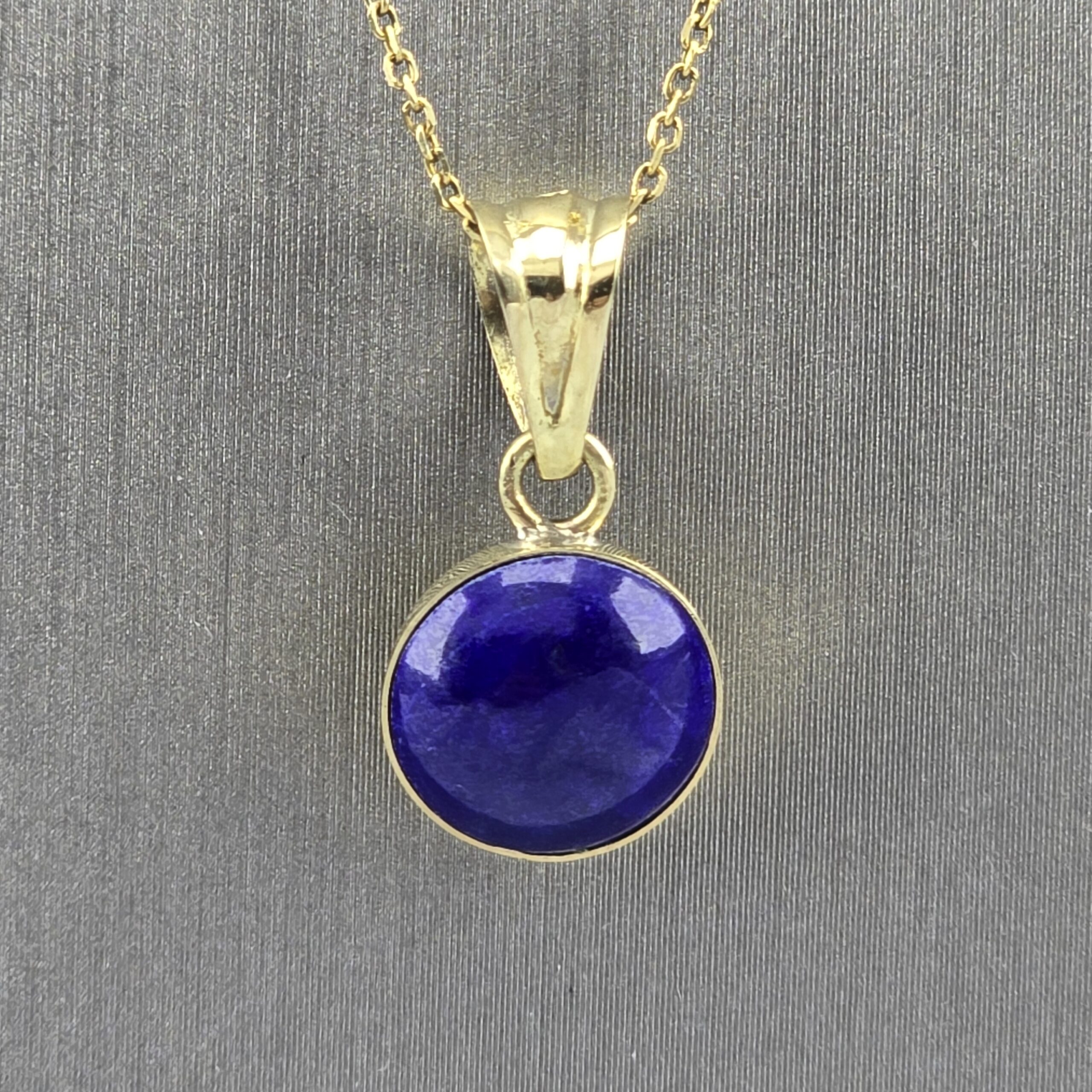 Colgante Redondo en Oro 18K con Lapislázuli - Imagen 3