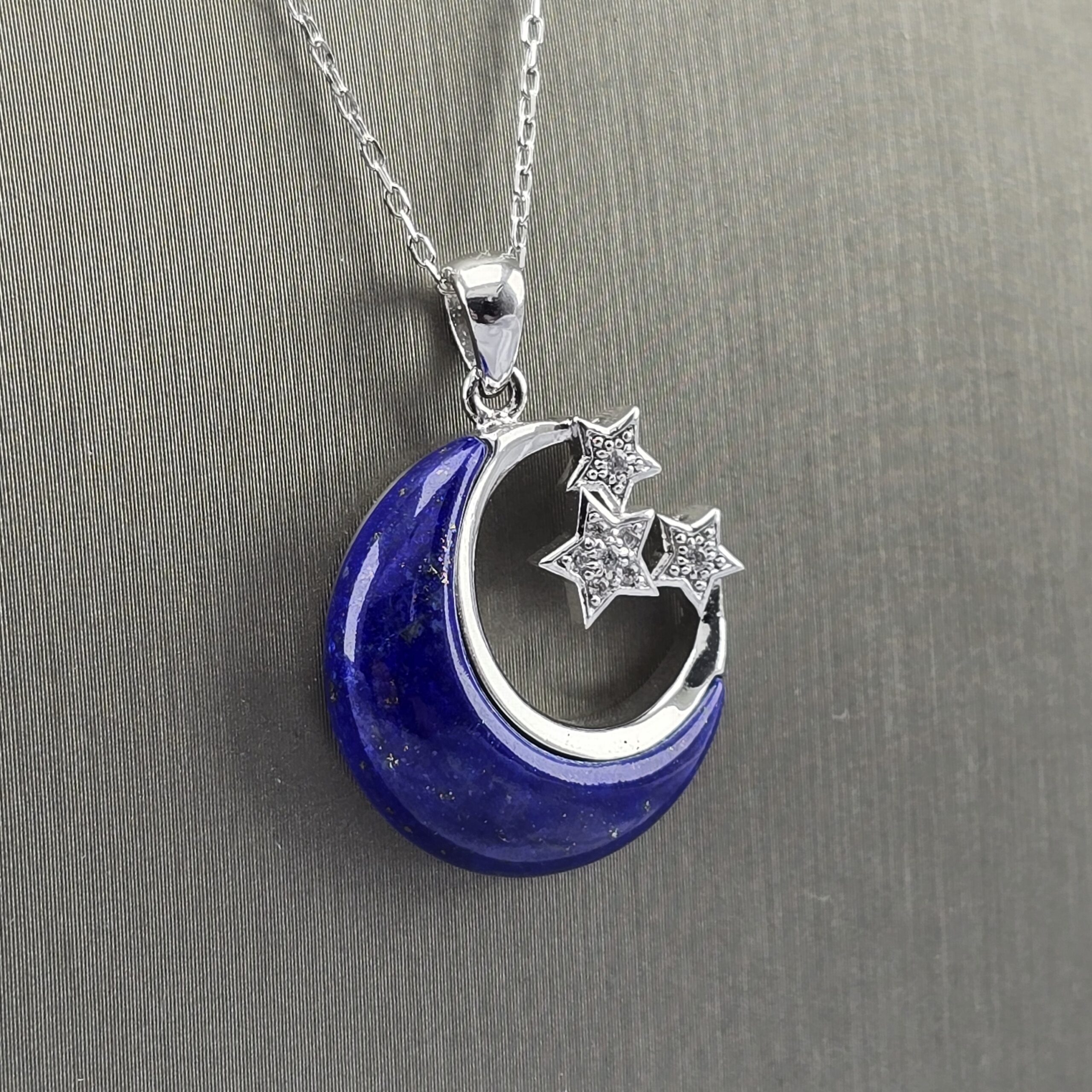 Colgante Blue Moon en Plata con Rodio y Lapislázuli - Imagen 2