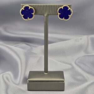 Aros Oro 18K y Lapislázuli Modelo Pétalos