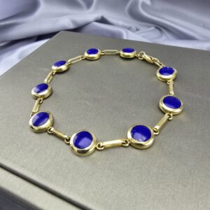 Pulsera Bisel – Oro 18K y Lapislázuli