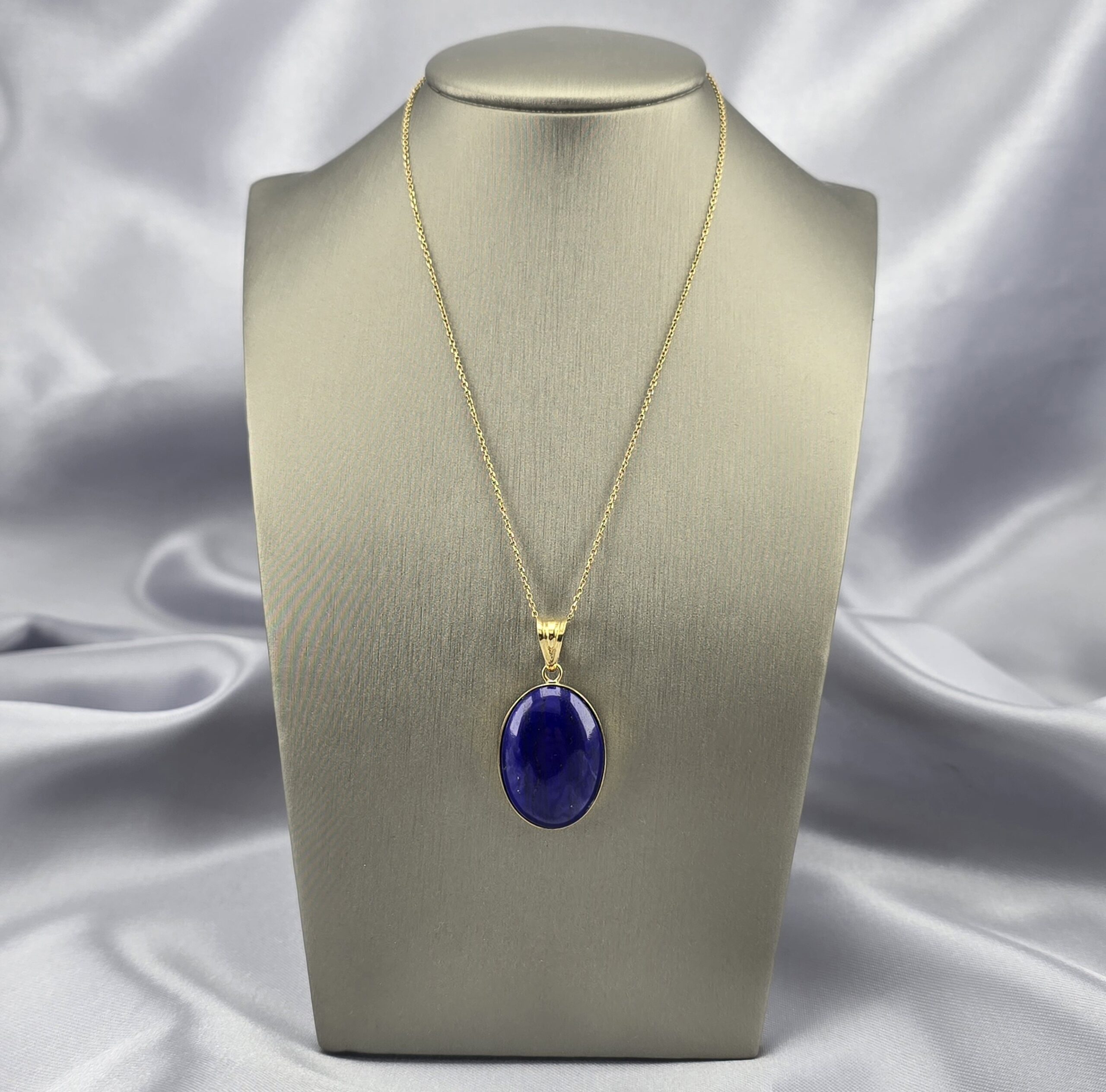 Colgante Ovalado en Oro 18K con Lapislázuli - Imagen 4
