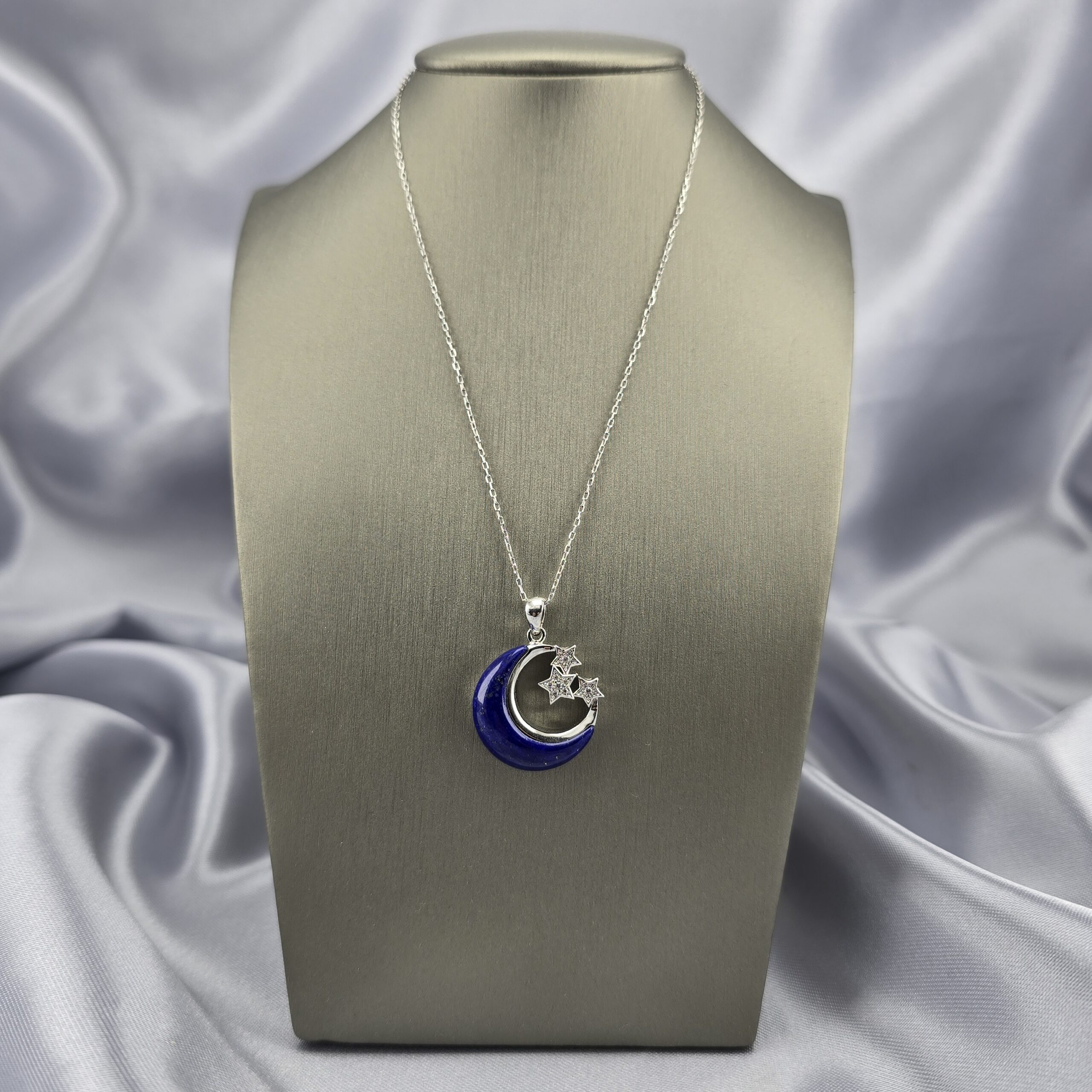 Colgante Blue Moon en Plata con Rodio y Lapislázuli - Imagen 4
