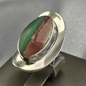 Anillo Mirabelle - Malaquita, Rodocrosita y Plata 950