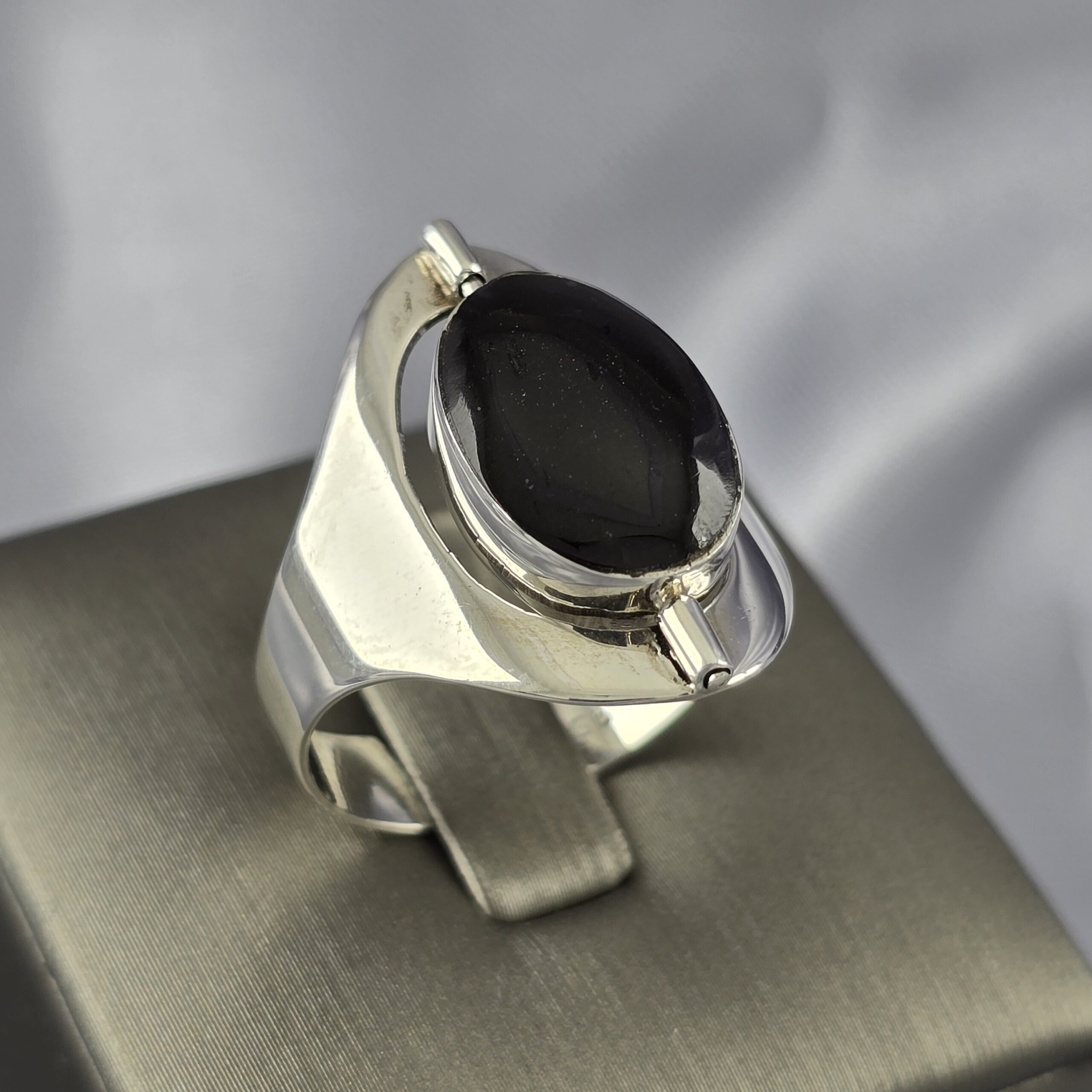 Anillo Camille - Reversible de Lapislázuli y Obsidiana - Imagen 5