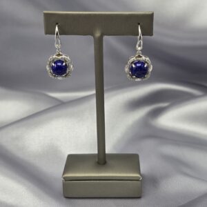 Aros de Plata con Lapislázuli y Borde de Circones