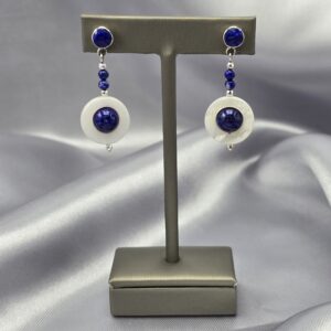 Aros Colgantes de Lapislázuli y Nácar en Plata 950