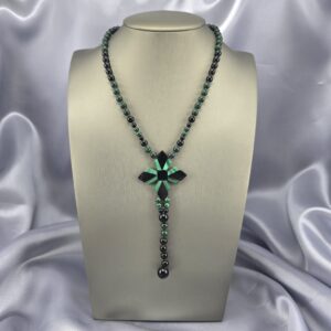 Collar Esencia Vital: Malaquita Genuina y Obsidiana