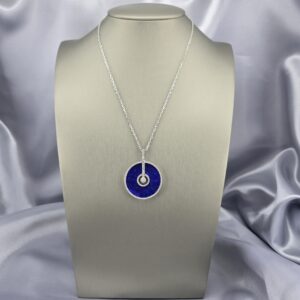 Collar Estelar: Medallón de Lapislázuli, Plata y Circones