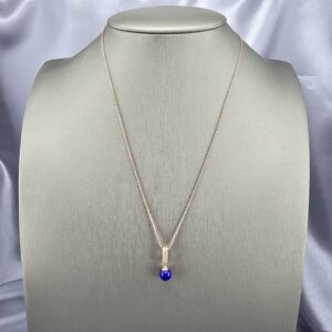 Collar Gota de Universo Esfera Única de Lapislázuli y Plata