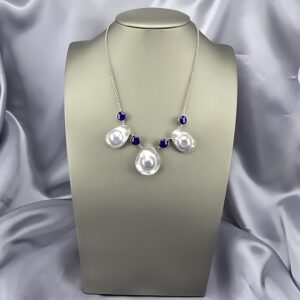 Collar Reflejo Oceánico: Lapislázuli, Abalón y plata