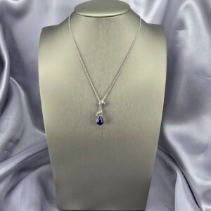 Collar Gota de Lapislázuli en Plata Fina