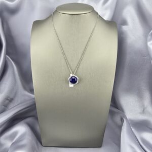 Collar Brillo Nocturno: Lapislázuli Intenso y Plata