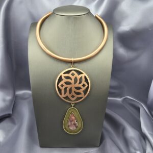 Collar Trilogía Ancestral: Cobre, Bronce y Gema Rosada