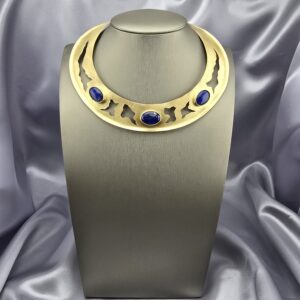 Gargantilla Cumbres de Azul: Bronce y Triple Lapislázuli