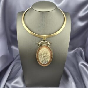 Collar Eslabón Solar en Bronce Pulido