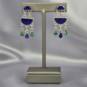 Aros Dualidad Andina | Plata, Lapislázuli y Malaquita