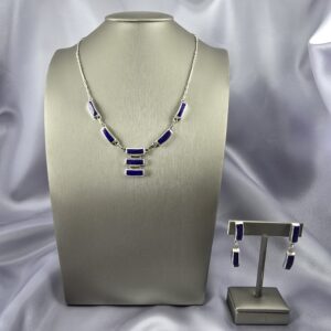 Conjunto Altiplano: Collar y Aros en Plata y Lapislázuli