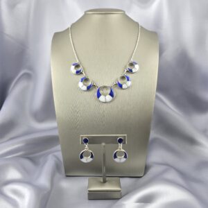 Conjunto Eclipse: Collar y Aros en Plata, Lapislázuli y Nácar