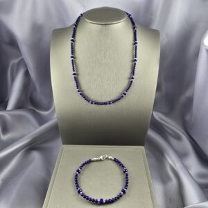 Conjunto Noche Estelar: Collar y Pulsera de Cuentas de Lapislázuli