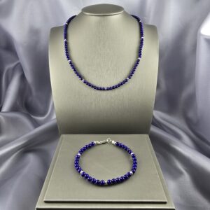 Conjunto Esfera Azul: Collar y Pulsera de Lapislázuli en Plata