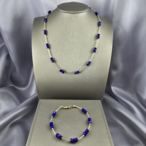 Conjunto Atacama: Collar y Pulsera en Lapislázuli