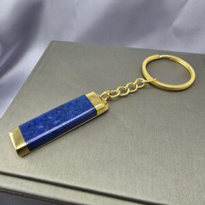 Llavero de Lapislázuli con Terminaciones Doradas