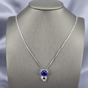Collar de Plata con Colgante de Osito en Lapislázuli