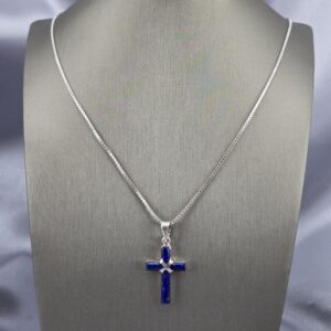Collar de Plata con Cruz de Lapislázuli