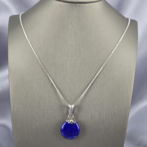 Collar de Plata con Medallón Circular en Lapislázuli