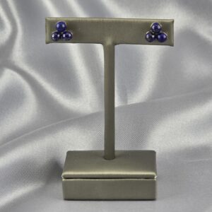 Aros de Botón Trilogía en Lapislázuli y Plata