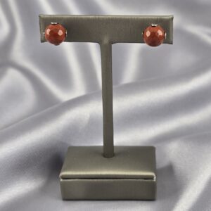 Aros de Botón en Jaspe Natural y Plata