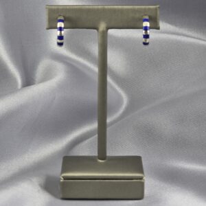 Argollas Abiertas en Plata con Detalles de Lapislázuli Natural