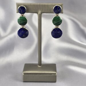 Aros Articulados en Trilogía de Lapislázuli, Malaquita y Plata Fina